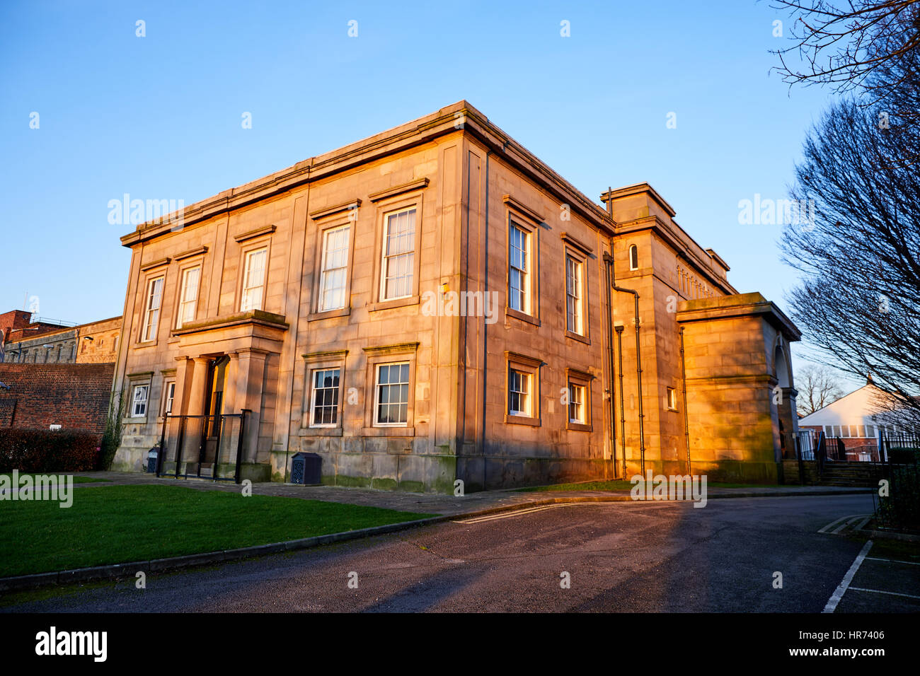 Preston Museum of Lancashire una grade II trimestre ex casa sessioni (courthouse) progettato Thomas Rickman stile neoclassico Foto Stock