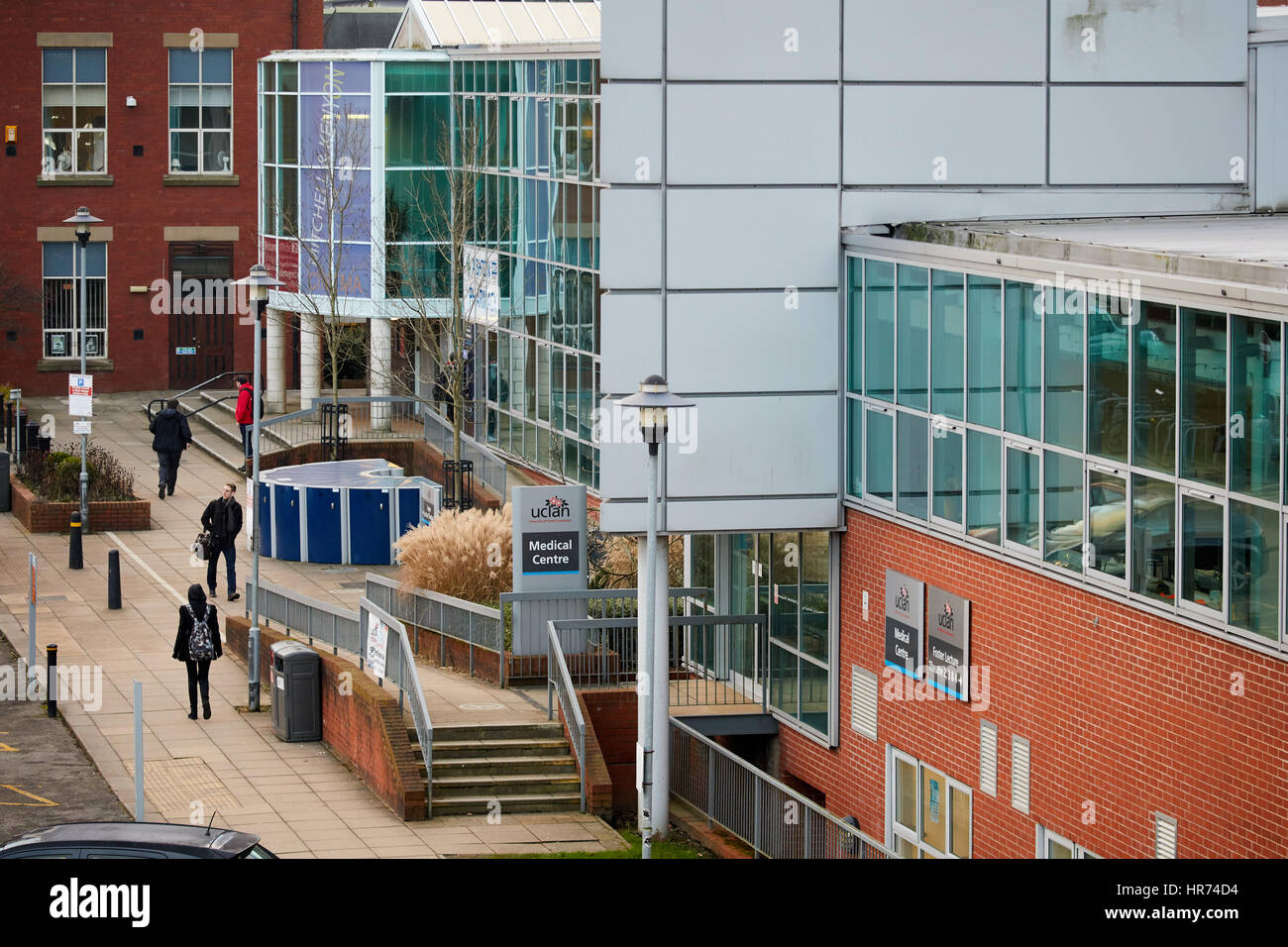 University of Central lancashire, vista esterna di UCLAN Preston Campus Medical Center edifici. Foto Stock