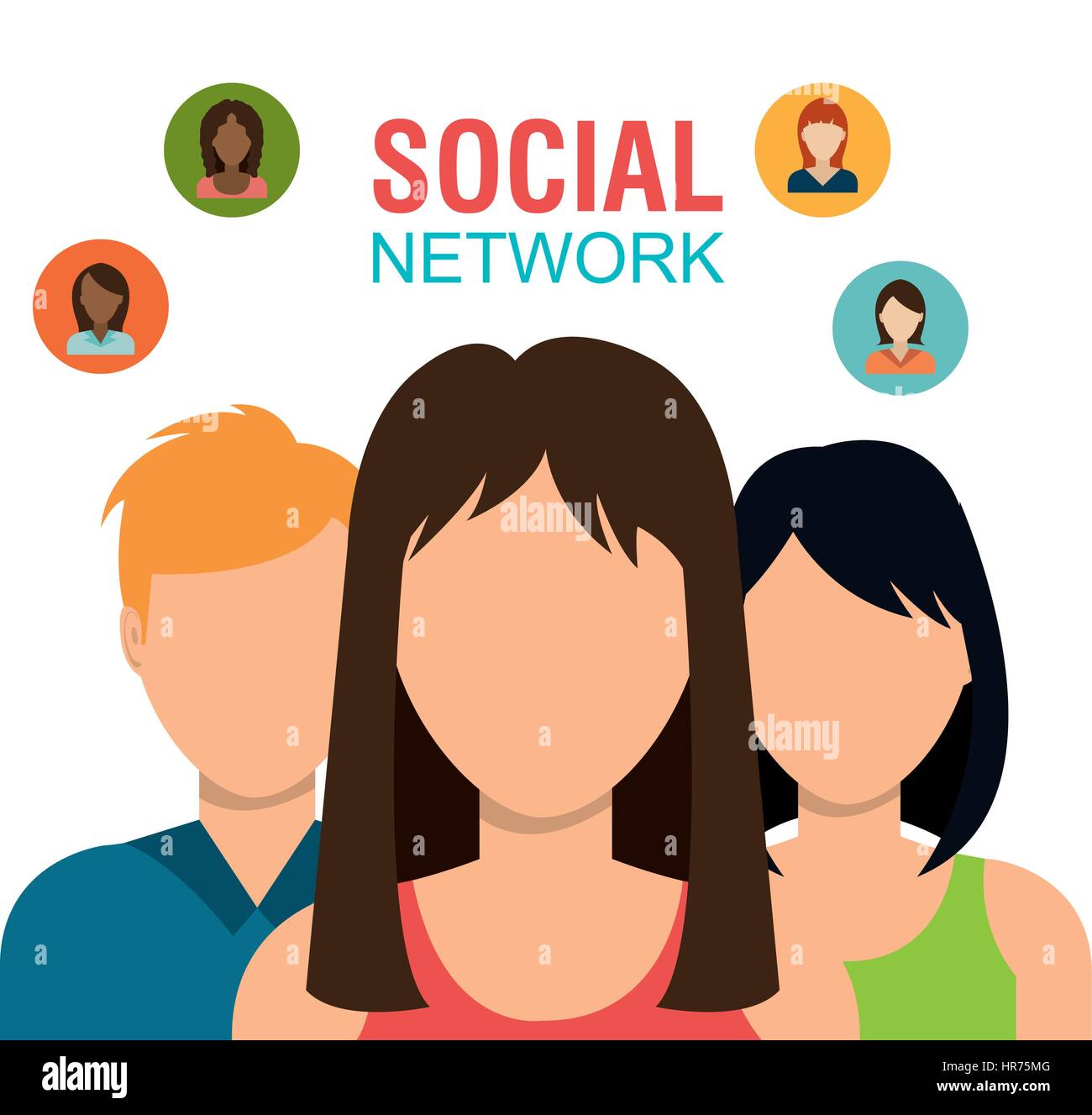 Comunità sociale icona di rete Illustrazione Vettoriale