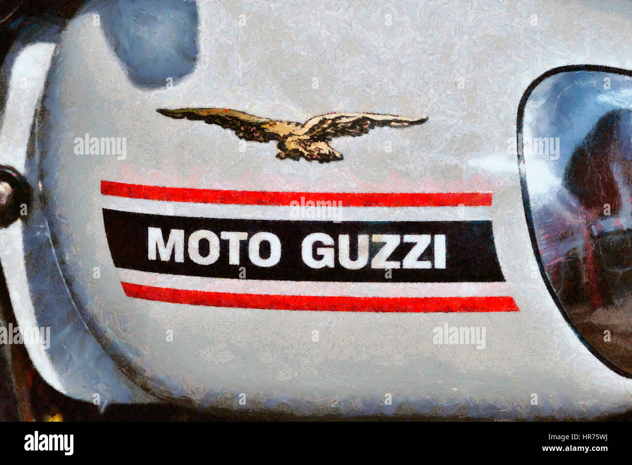 1972 Moto Guzzi V7 serbatoio del carburante Foto Stock