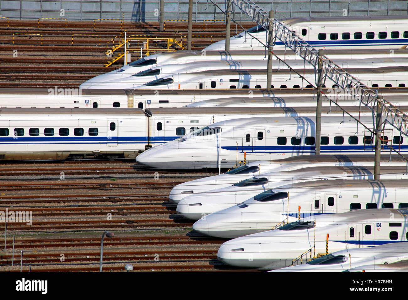 Shinkansen cantiere ferroviario Tokyo Giappone Foto Stock