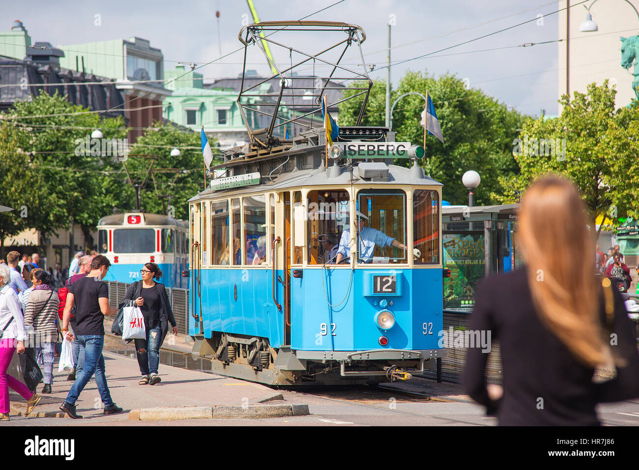 Göteborg, Svezia - 12 agosto 2016. Il tram a Göteborg. Foto Stock