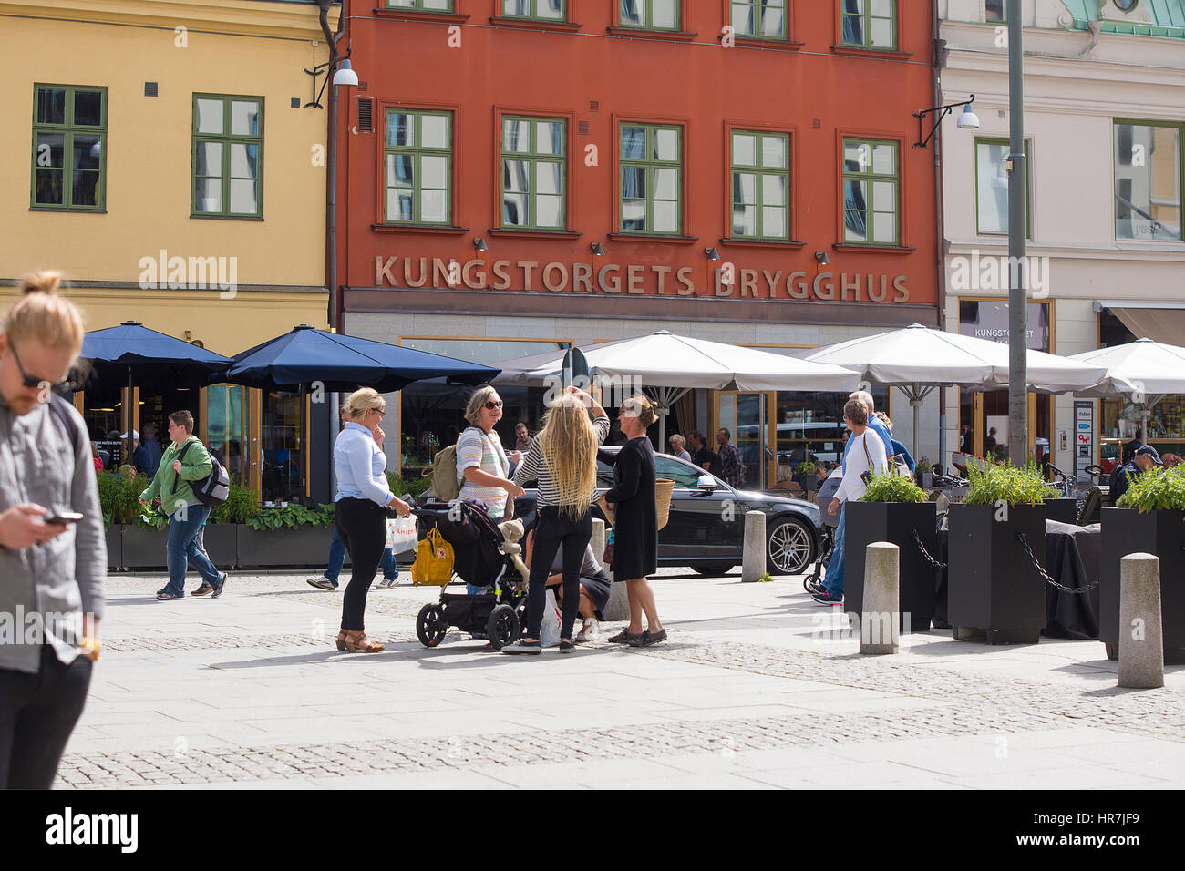 La vita della città di Göteborg durante l'estate. Foto Stock