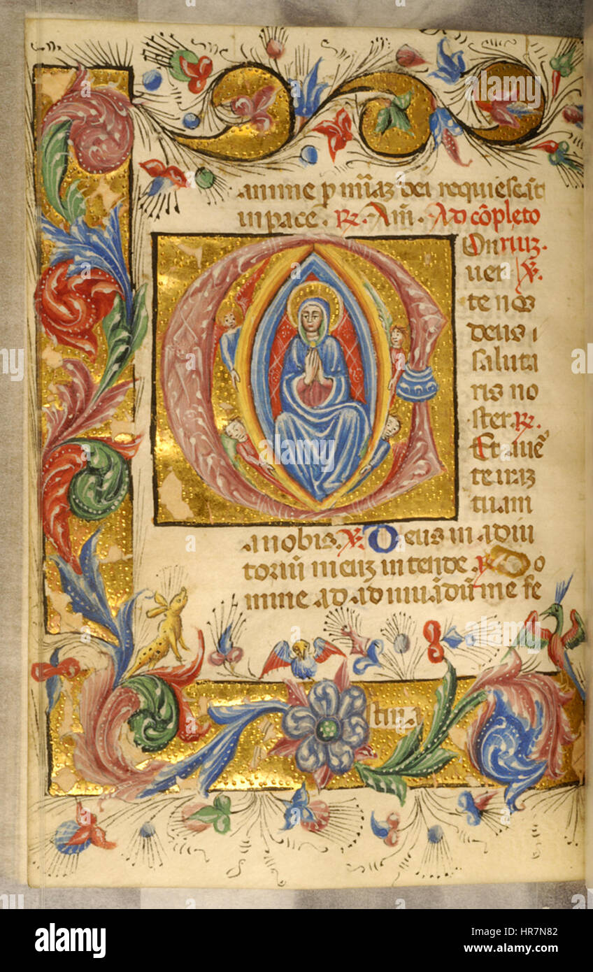 Zanino di Pietro - foglia dal Libro d Ore - Walters W32262V - retromarcia aperto Foto Stock