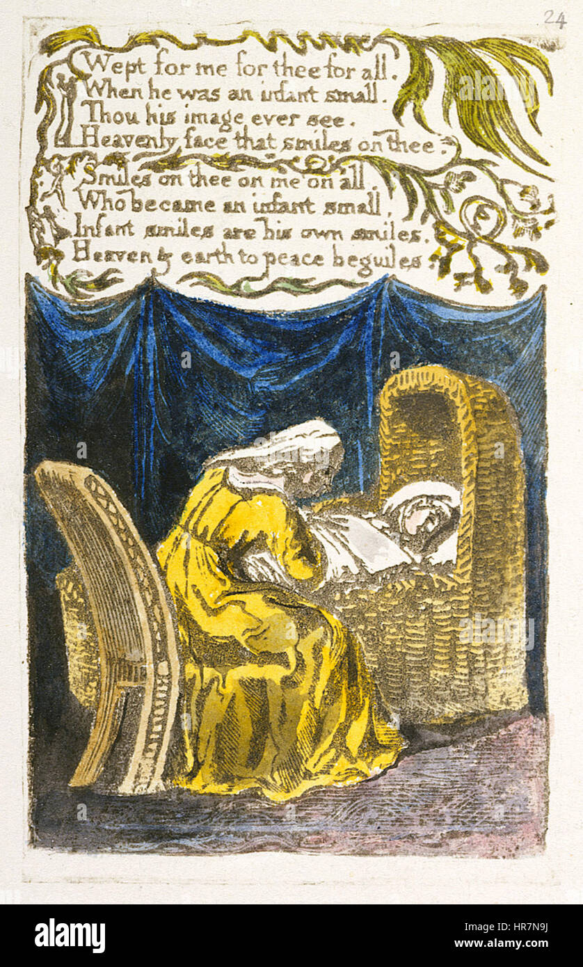 Canti di innocenza e di esperienza, copia A, 1795 (British Museum) oggetto 26 una culla canzone Foto Stock
