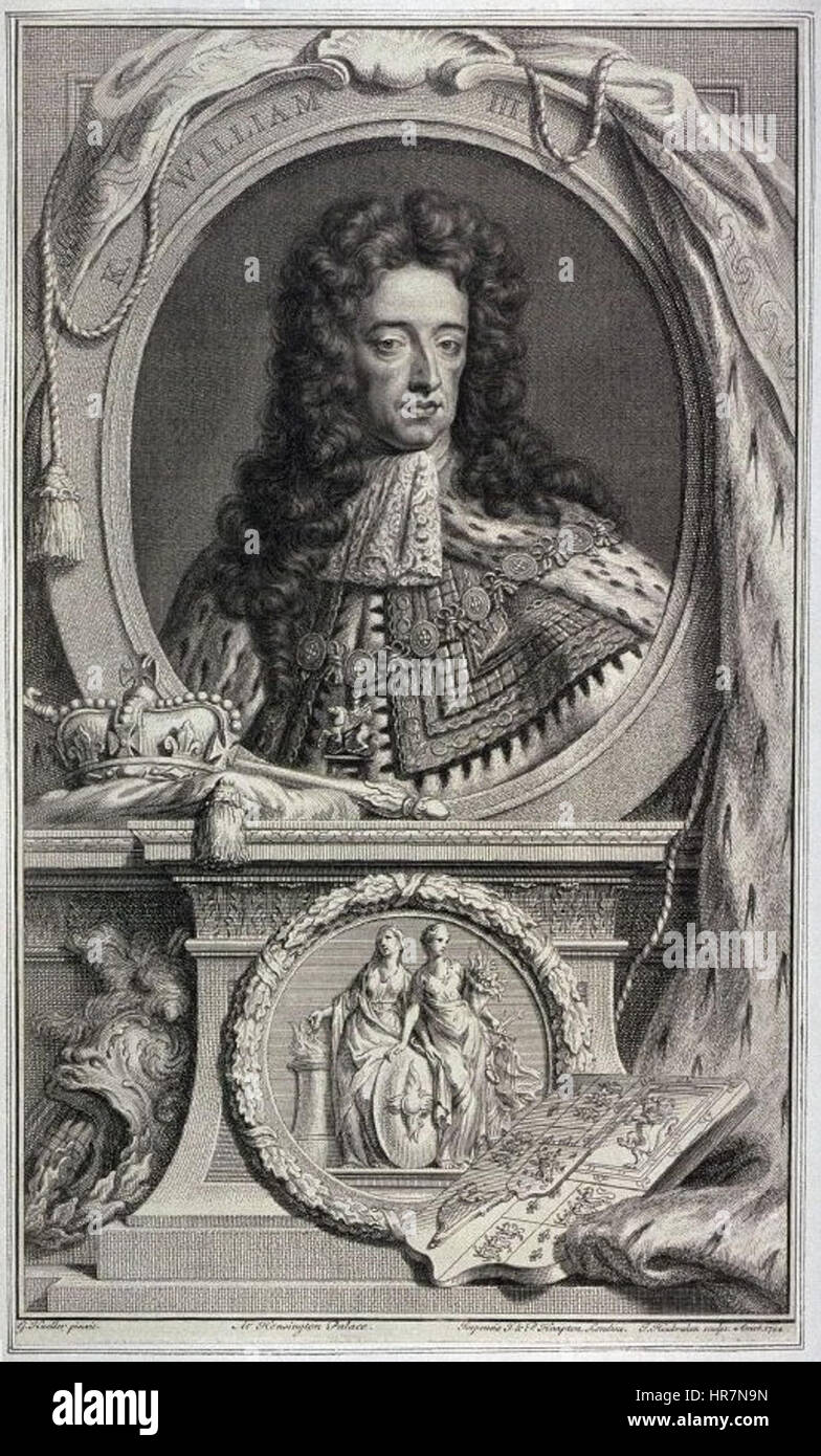 Guglielmo III d'Inghilterra - Houbraken xviii secolo Foto Stock