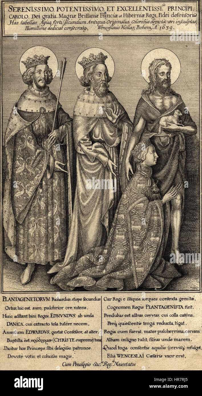 Il dittico Wilton (re Richard II) da Wenceslaus Hollar Foto Stock