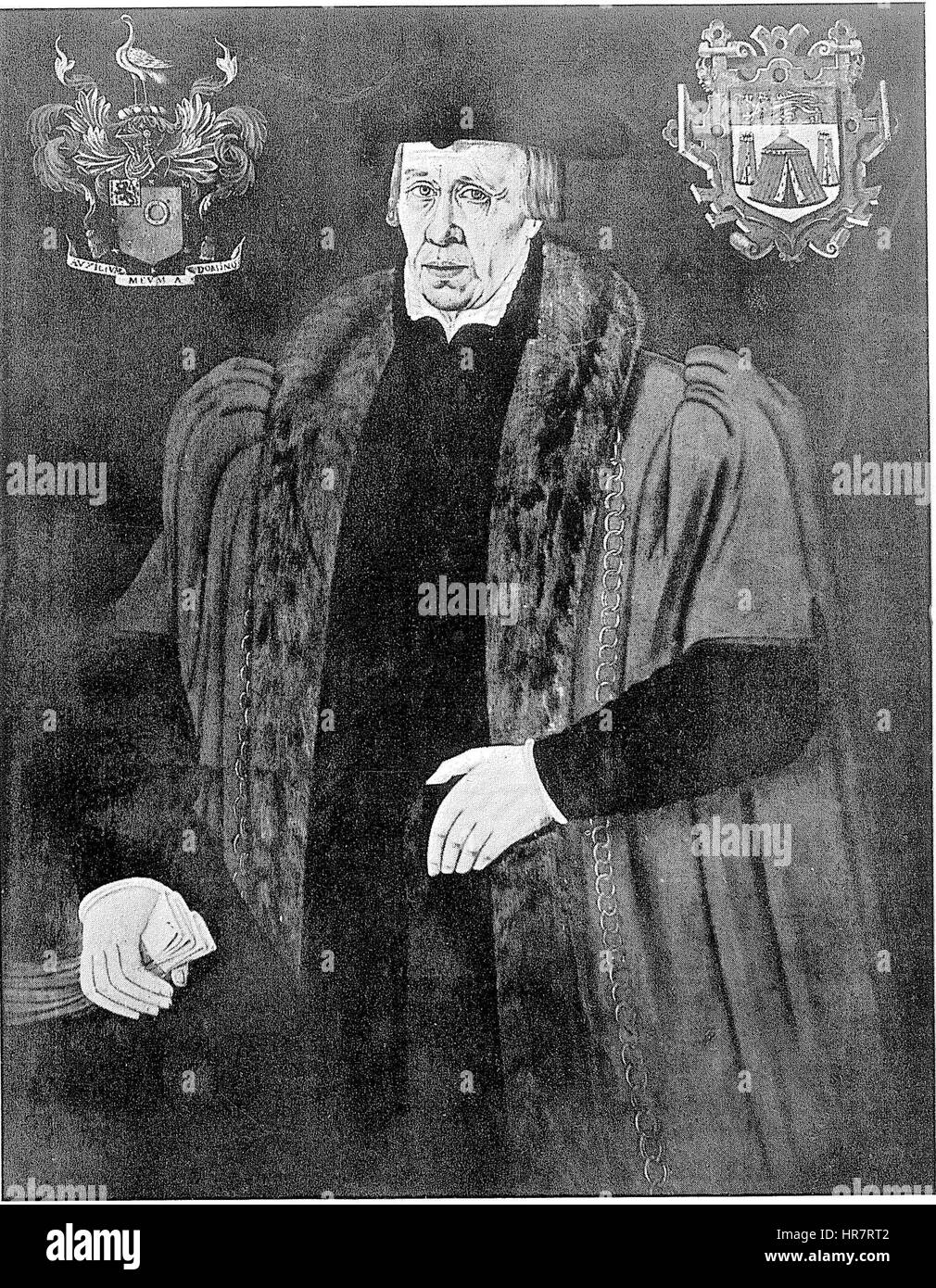 Sir Thomas White, fondatore del St John's College di Oxford, in un ritratto del 1597 di Sampson Strong, un artista inglese. Foto Stock
