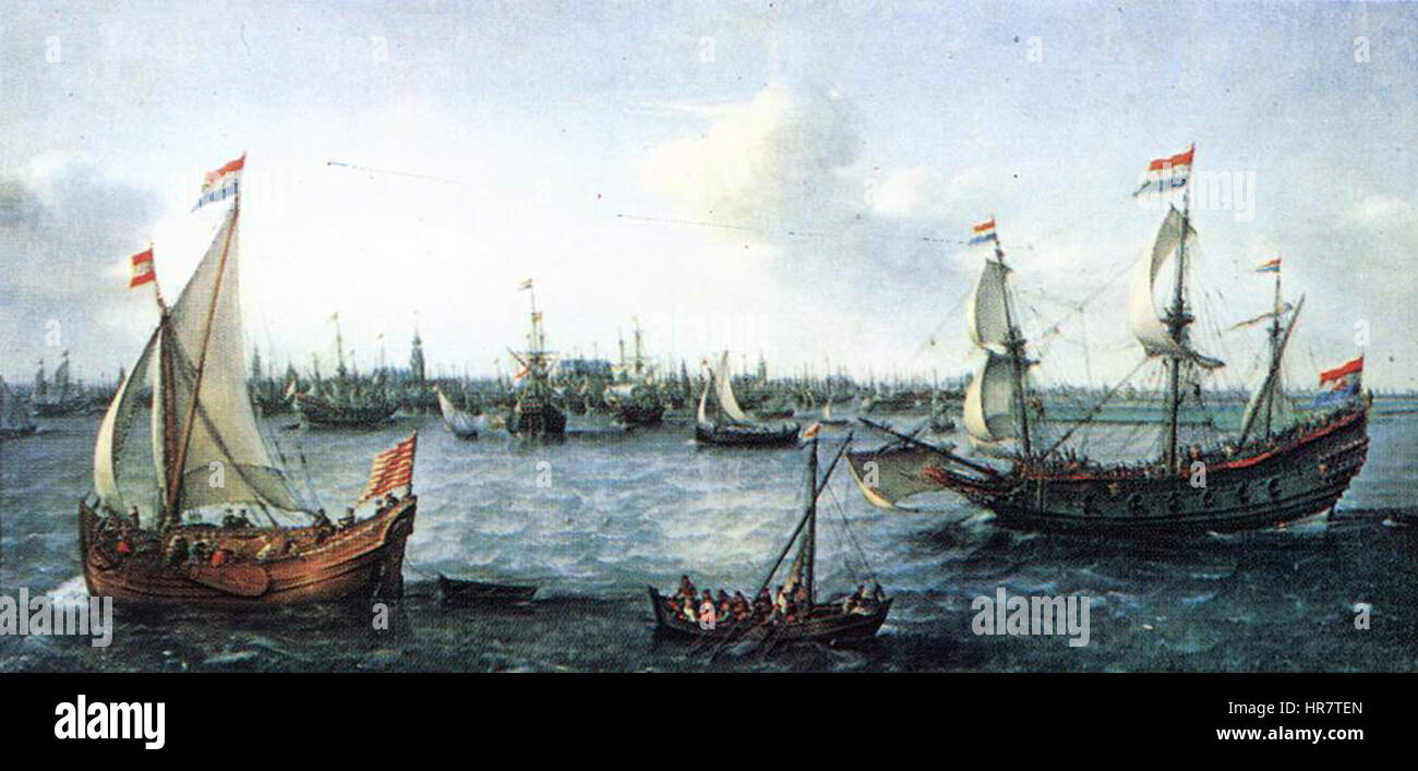 VROOM Hendrick Cornelisz il porto di Amsterdam Foto Stock