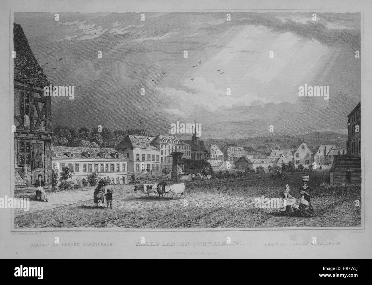 Un dipinto di Tombleson Schwalbach, noto per la sua attenzione ai paesaggi sereni e dettagliati, che cattura la bellezza della natura attraverso uno stile meticoloso e realistico. Foto Stock