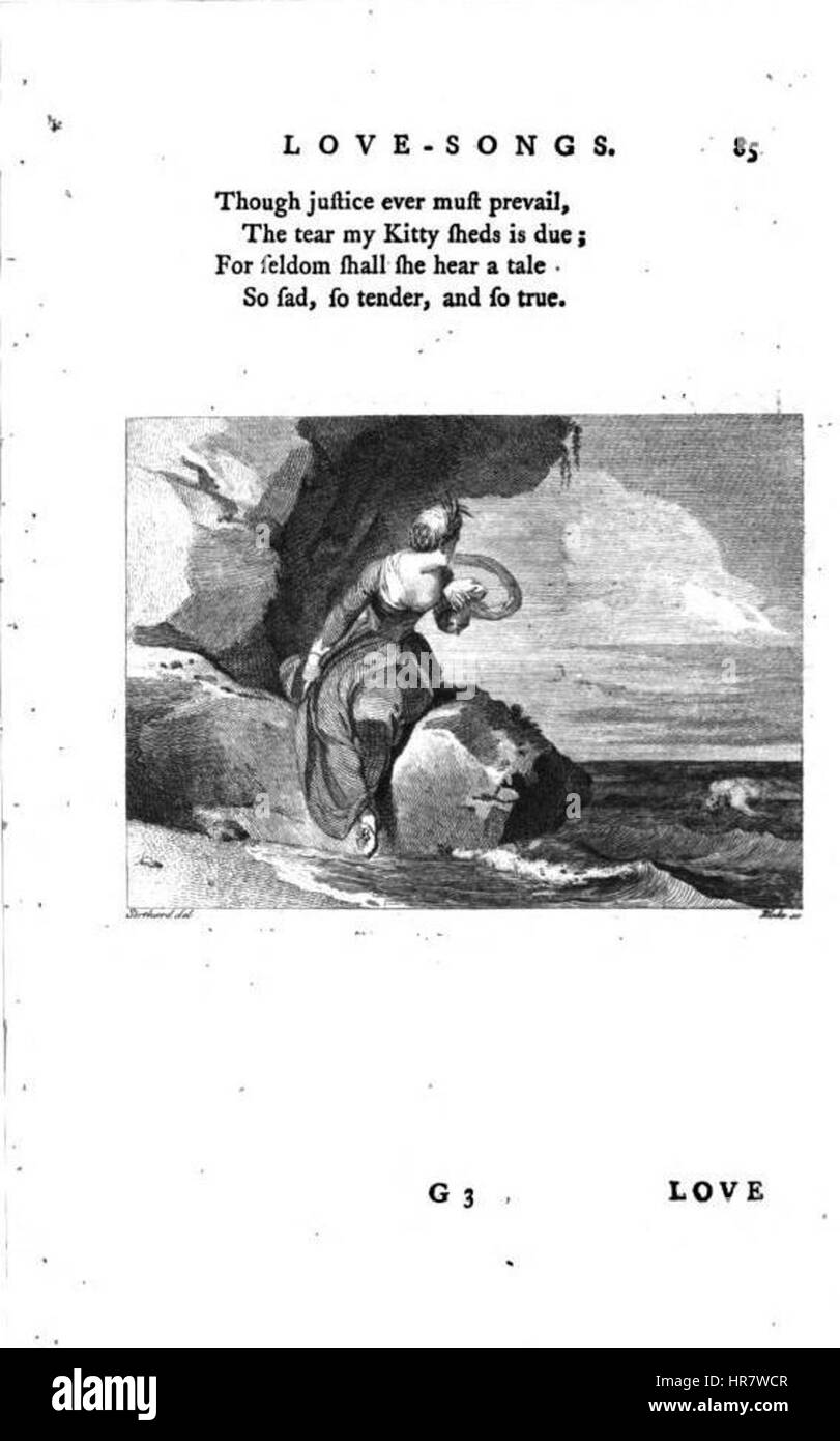 William Shenstone Jemmy Dawson dopo Stothard per selezionare una raccolta di canzoni inglesi 1783 Joseph Ritson ed Foto Stock