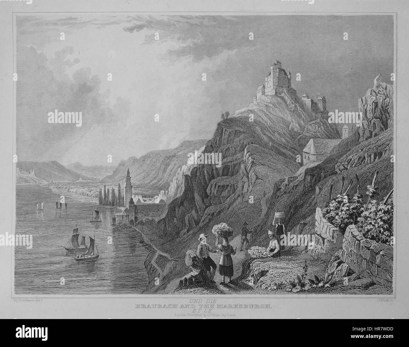 Tombleson il Marksburg Foto Stock