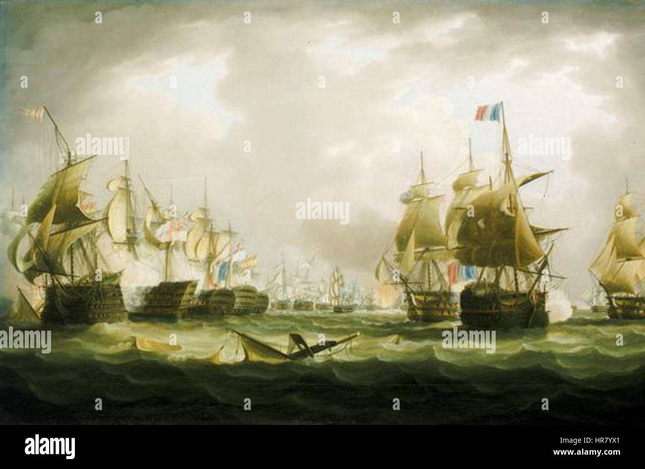La Battaglia di Trafalgar, 21 ottobre 1805, inizio dell'azione Foto Stock