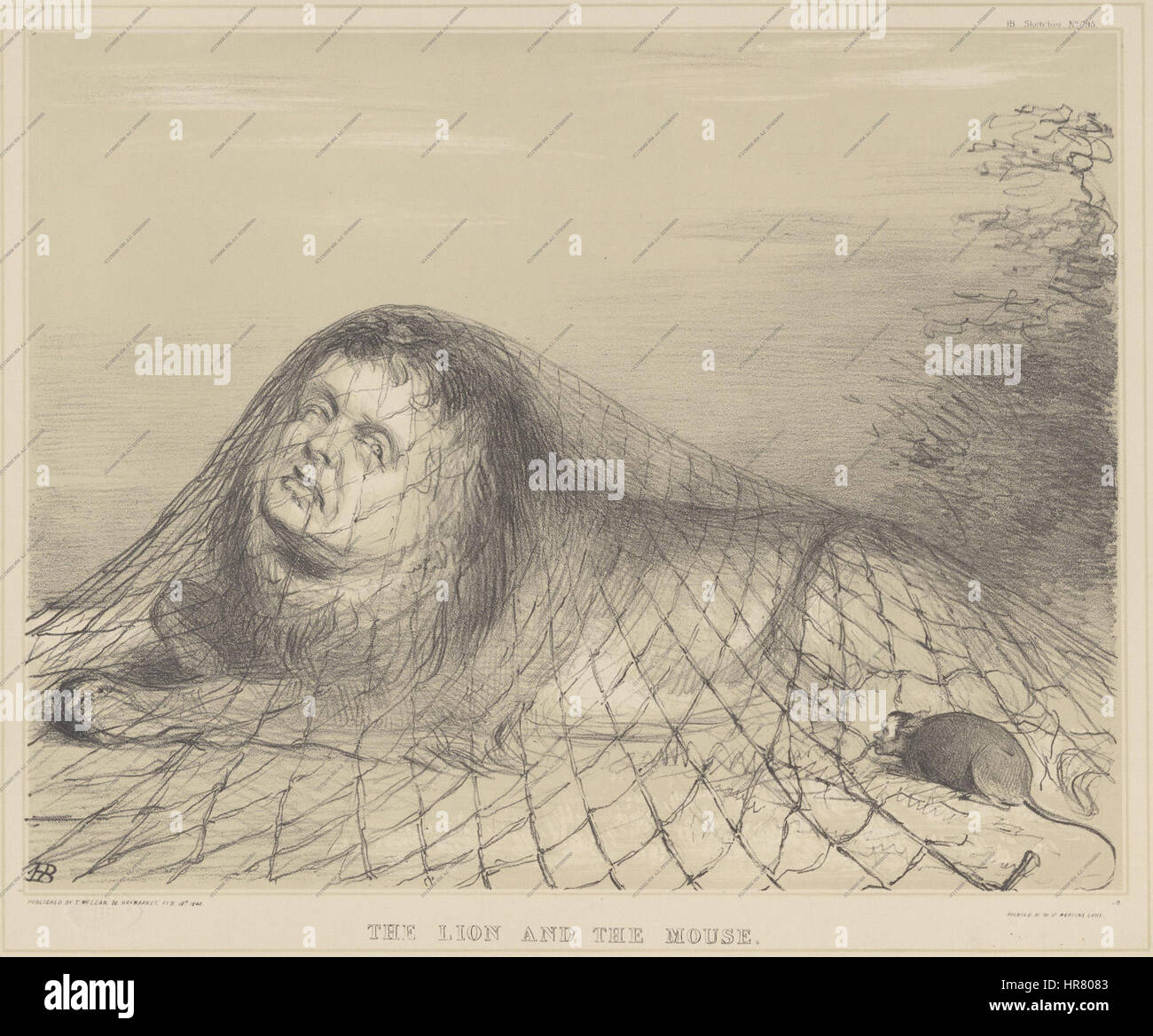 Il leone e il mouse da John Doyle Foto Stock