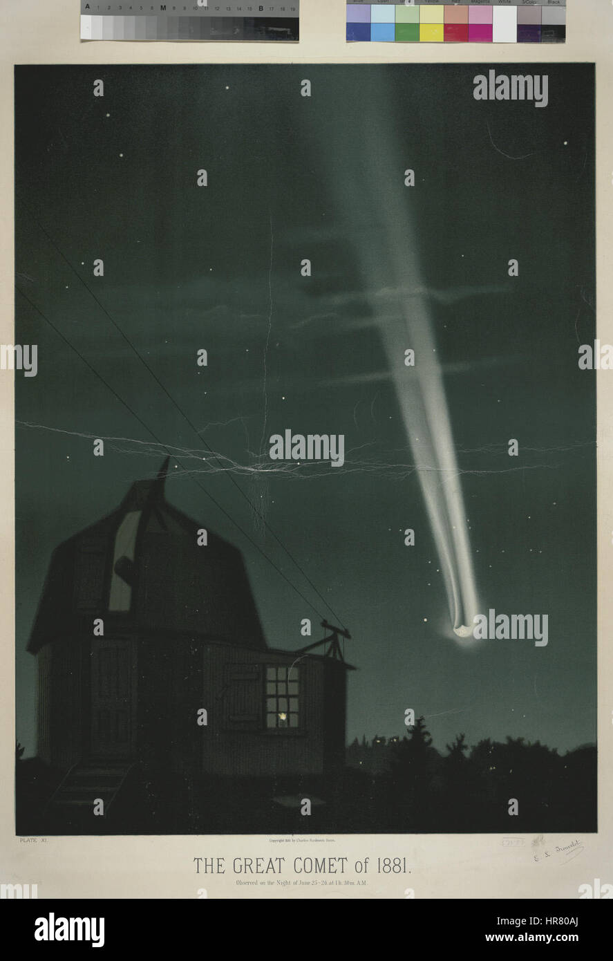 Trouvelot - la grande cometa del 1881 - 1881 Foto Stock