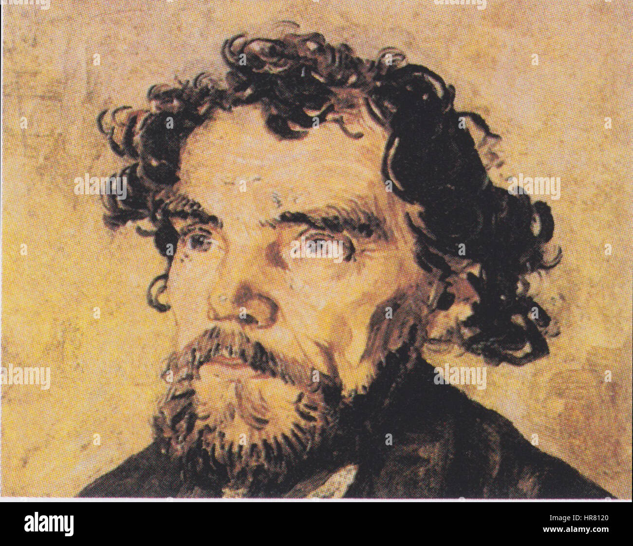 "Bildnis eines Mannes" (Ritratto di un uomo) di Vincent van Gogh è un dipinto del XIX secolo che cattura il carattere intenso di un uomo sconosciuto. Il ritratto mostra lo stile distintivo di Van Gogh e l'uso di colori audaci. Foto Stock