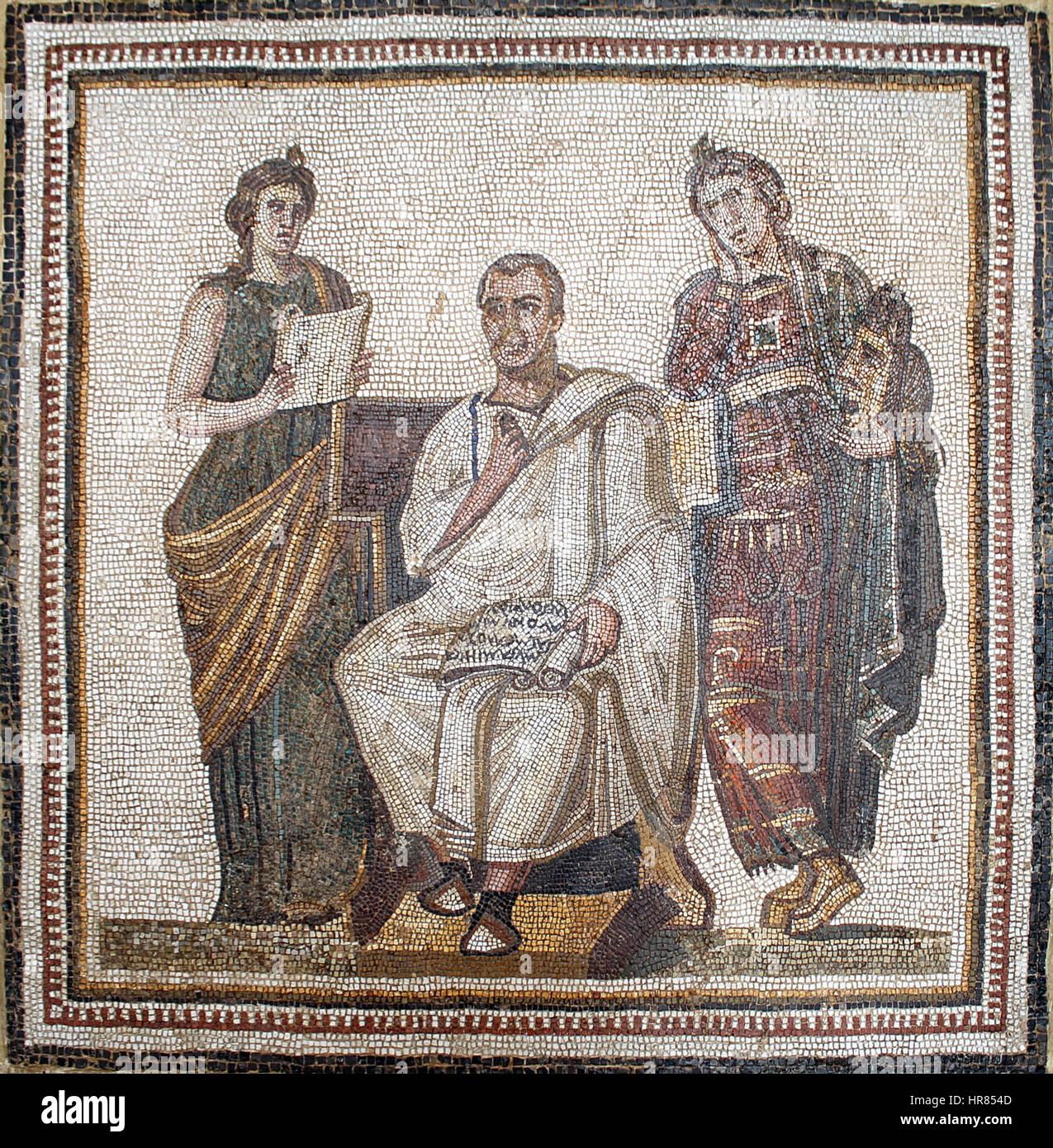 Virgilio nel mosaico del Bardo Museo Nazionale (a Tunisi) (12241228546) Foto Stock