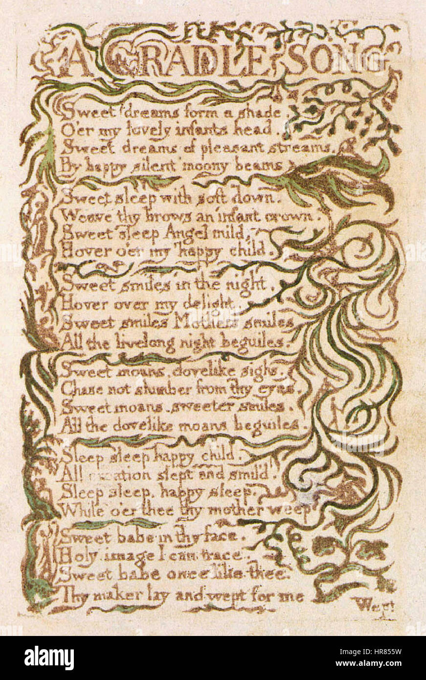 Canzoni di innocenza, copia B, 1789 (Biblioteca del Congresso), oggetto 24 una culla canzone Foto Stock