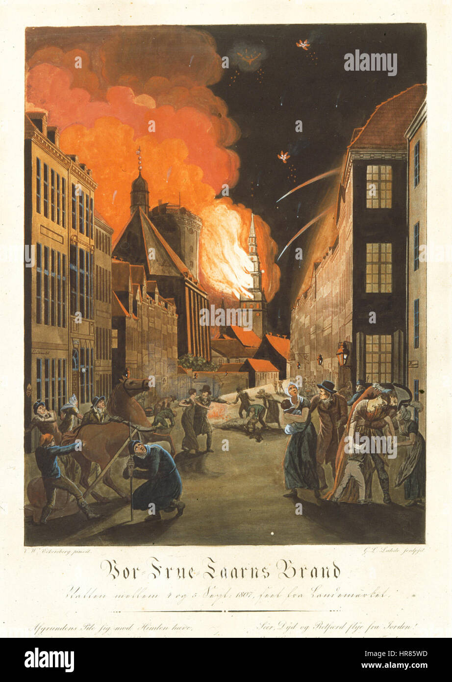 Il fuoco della chiesa di Nostra Signora WDL11251 Foto Stock