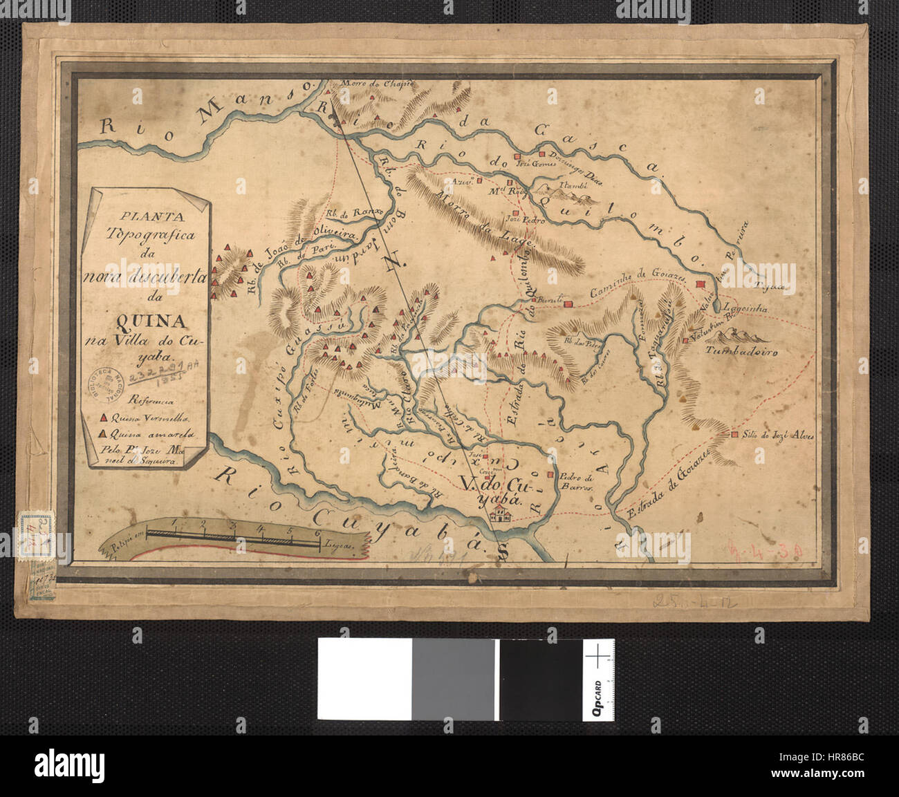 Cartina topografica della nuova scoperta dell'angolo nel villaggio di Cuiaba WDL874 Foto Stock