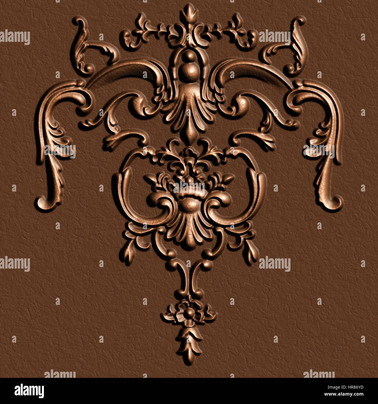 Pelle vintage ornamento floreale Sfondo elemento di arredamento Foto Stock