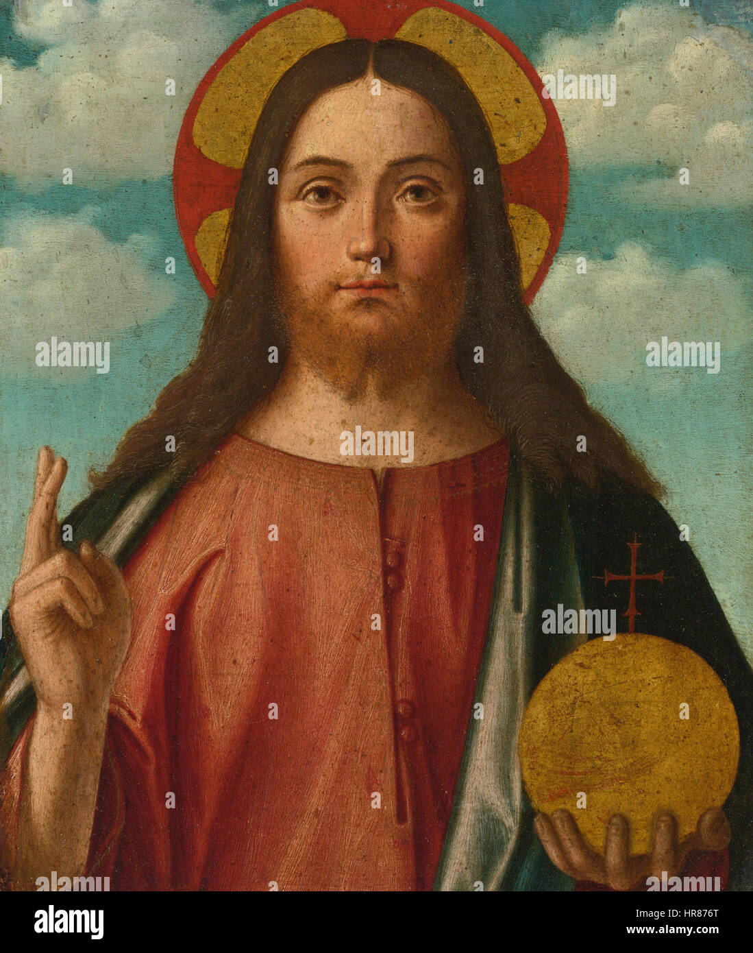 Scuola veneziana del XVI secolo Salvator Mundi Foto Stock