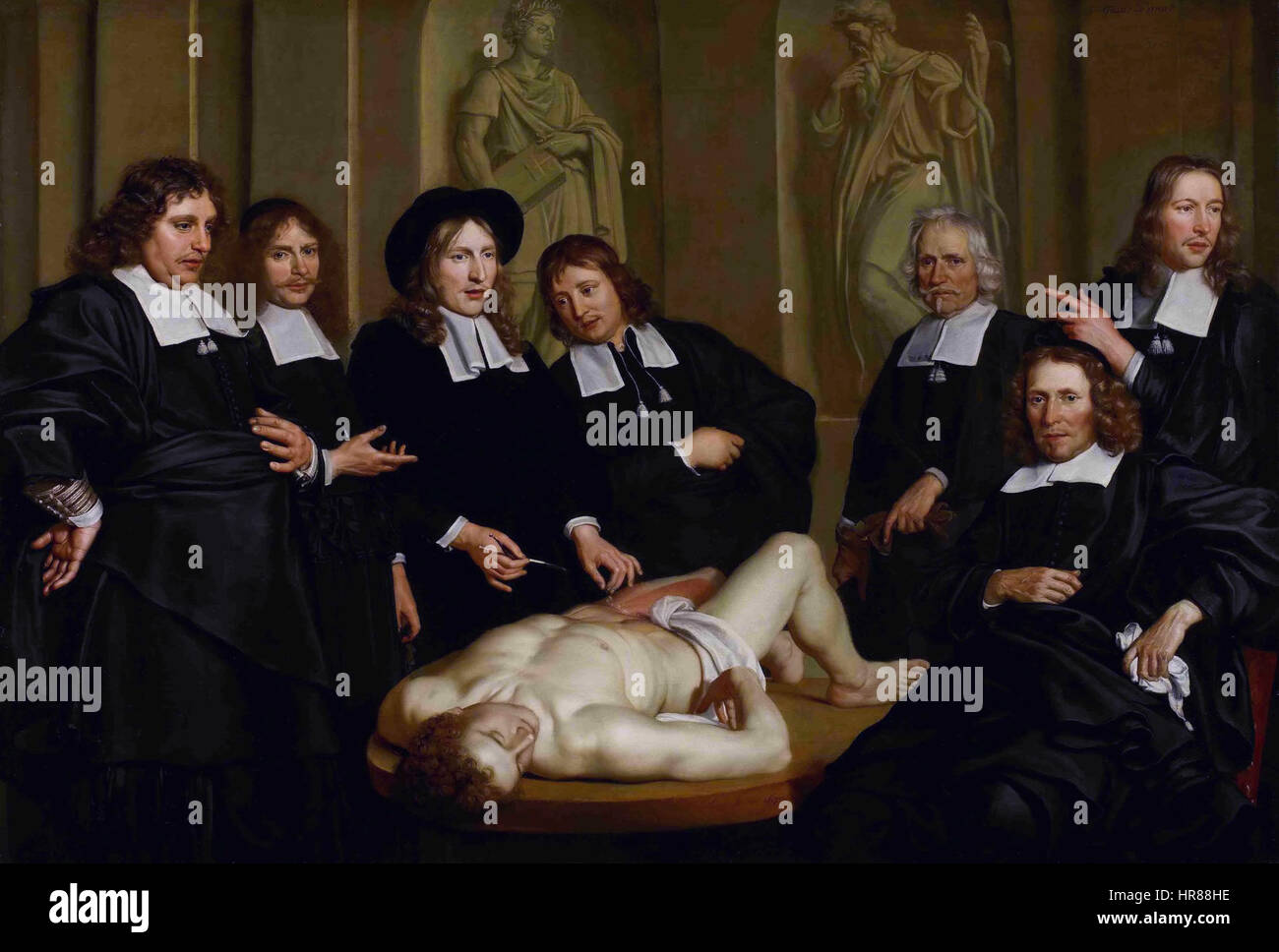 La lezione di anatomia del Professor Frederik Ruysch, da Adriaen Backer Foto Stock
