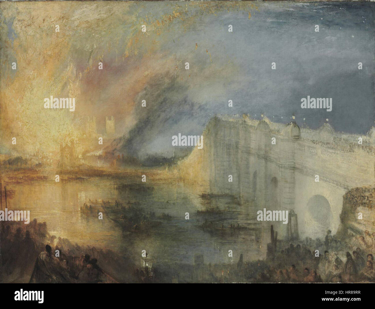 Turner-The di bruciare le case dei signori e Commons Foto Stock