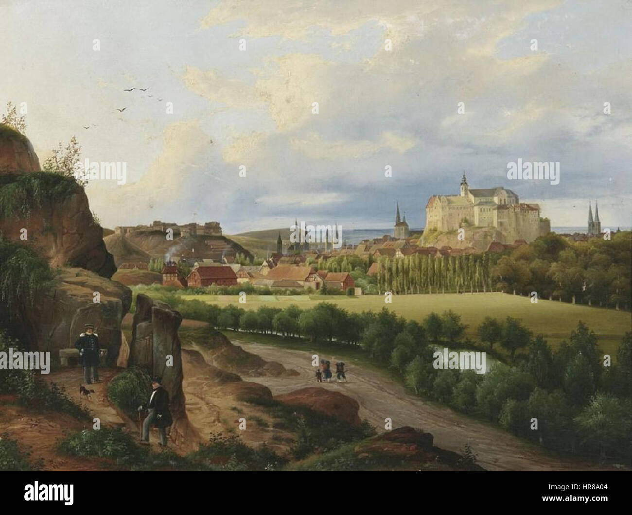 Wilhelm Steuerwaldt Quedlinburg Blick auf die Stadt mit dem schlossberg Foto Stock