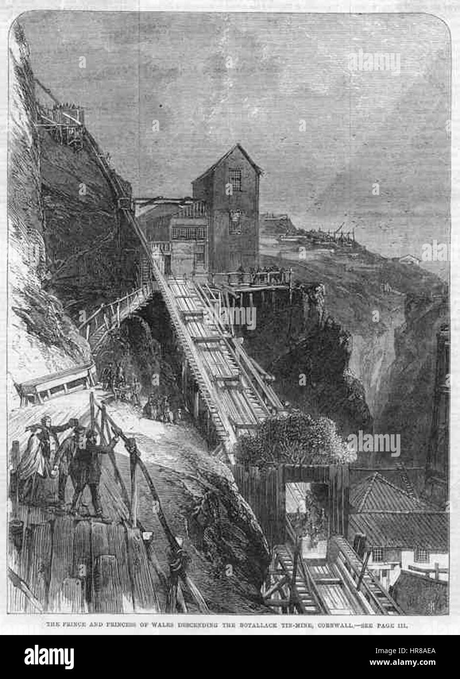 Il principe e la Principessa di Galles discendente l Botallack Tin-Mine Foto Stock