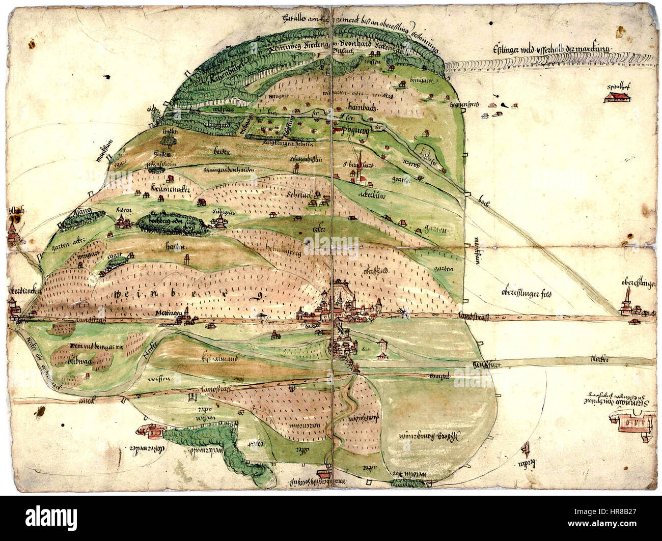 Territorium der Reichsstadt Esslingen Mitte 16 Jh Foto Stock