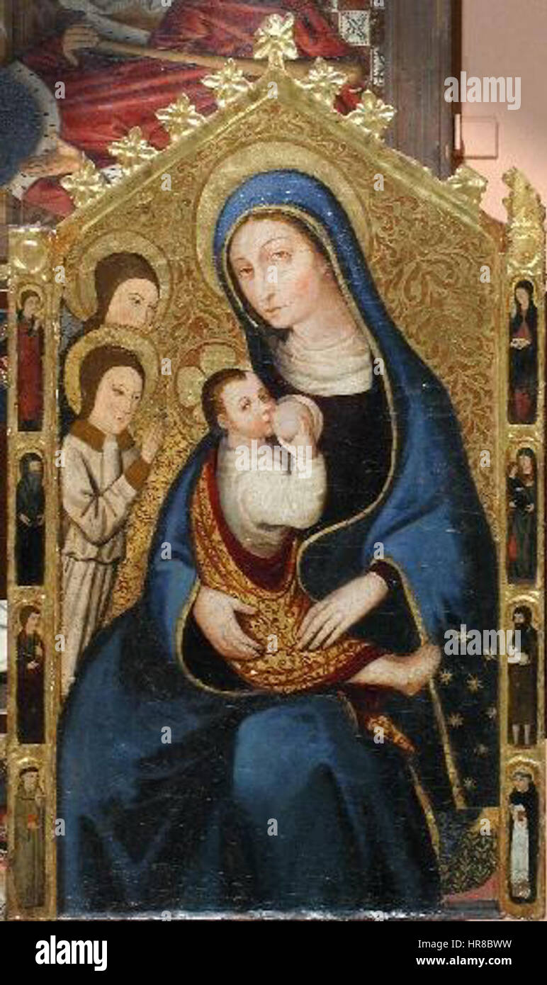 Virgen de la Leche, del siglo XIV (Museo de Zaragoza) Foto Stock