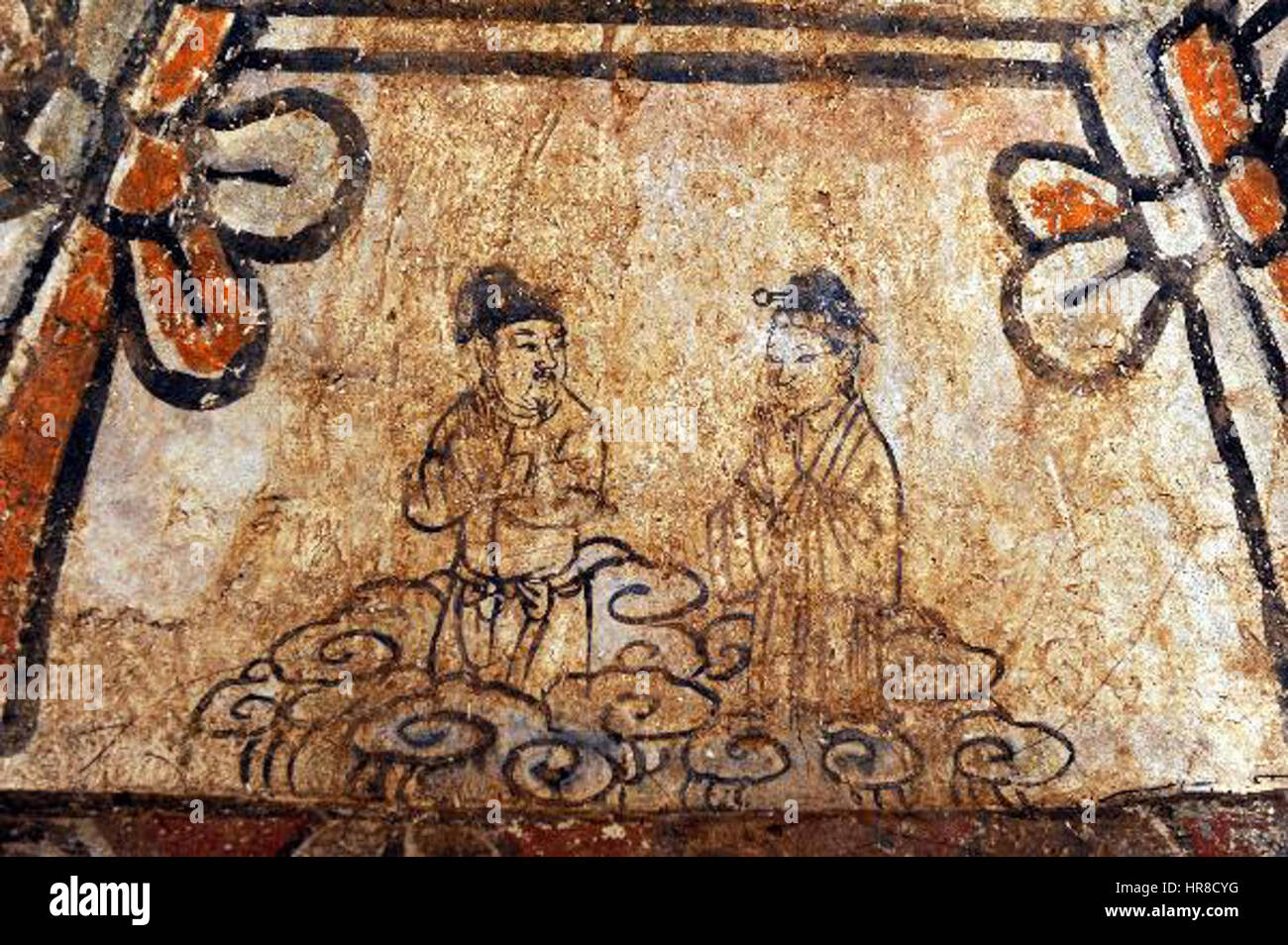 Dinastia Sung dipinto della tomba trovata nella città di Tengfeng 4 Foto Stock
