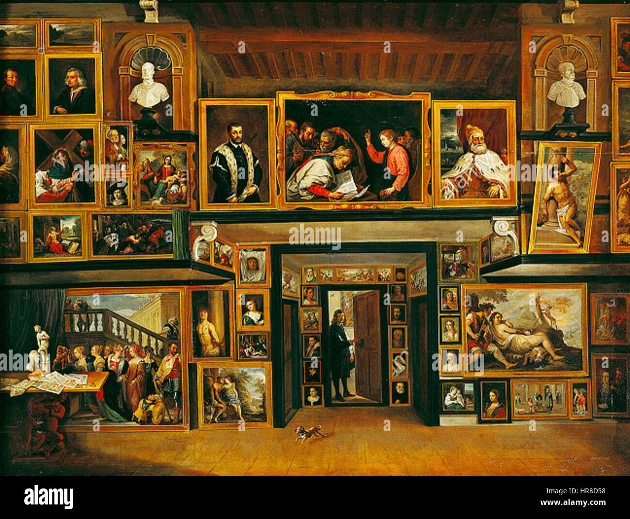 Teniers-david il giovane-1610-1690-pittura-view-di-il-pinacoteca-BD4EK7 Foto Stock