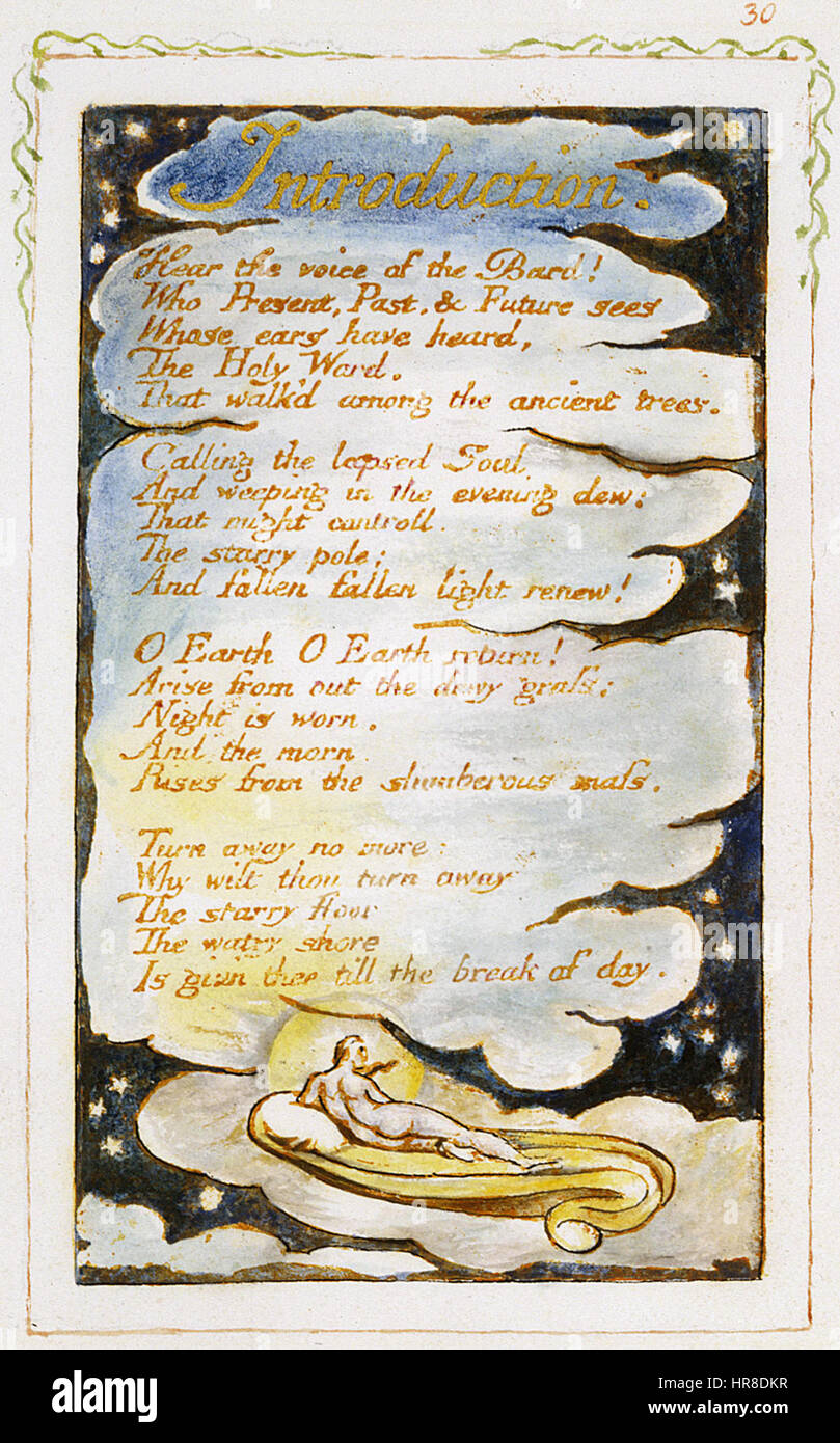 Canti di innocenza e di esperienza, copia Y, 1825 (Metropolitan Museum of Art) - SE - Intro Foto Stock