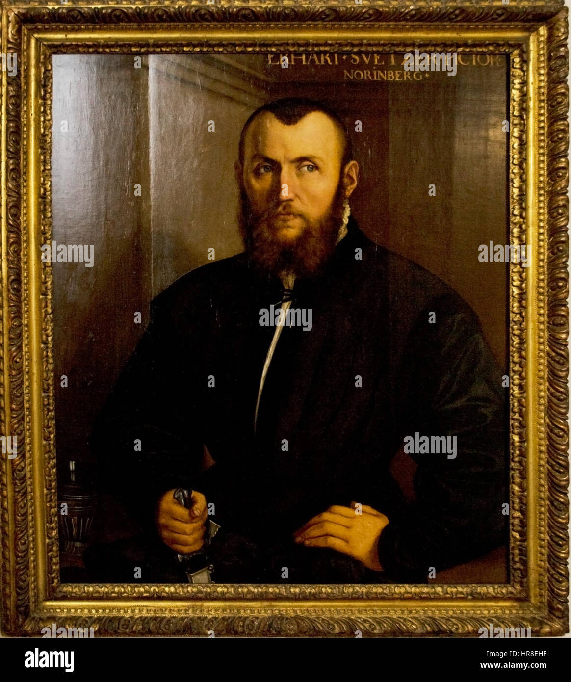 Erhard Schwetzer, un pittore di Norimberga, in un ritratto del 1544 di Georg Pencz, un artista tedesco del periodo rinascimentale. Foto Stock