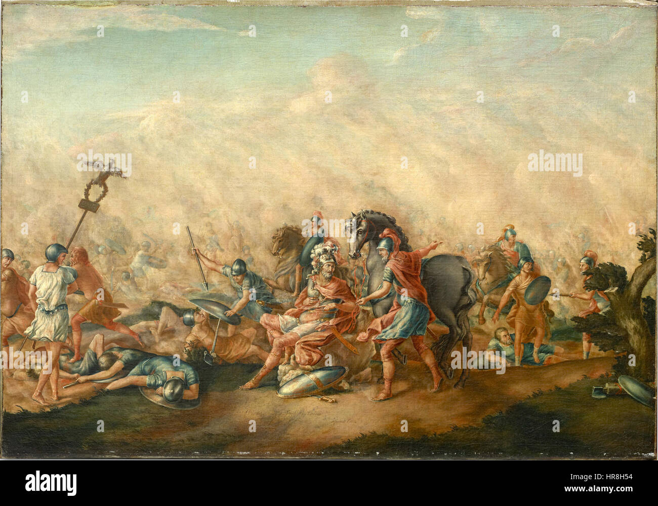La morte di Paulus Aemilius alla battaglia di Cannae (Yale University Art Gallery scan) Foto Stock