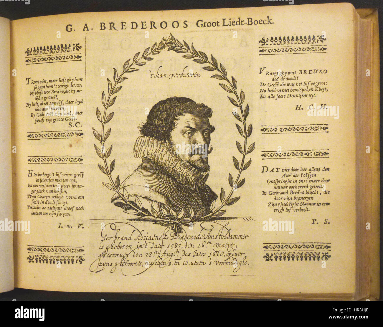 Titelblad G.A.Brederoos Groot Liedt-Boeck Foto Stock