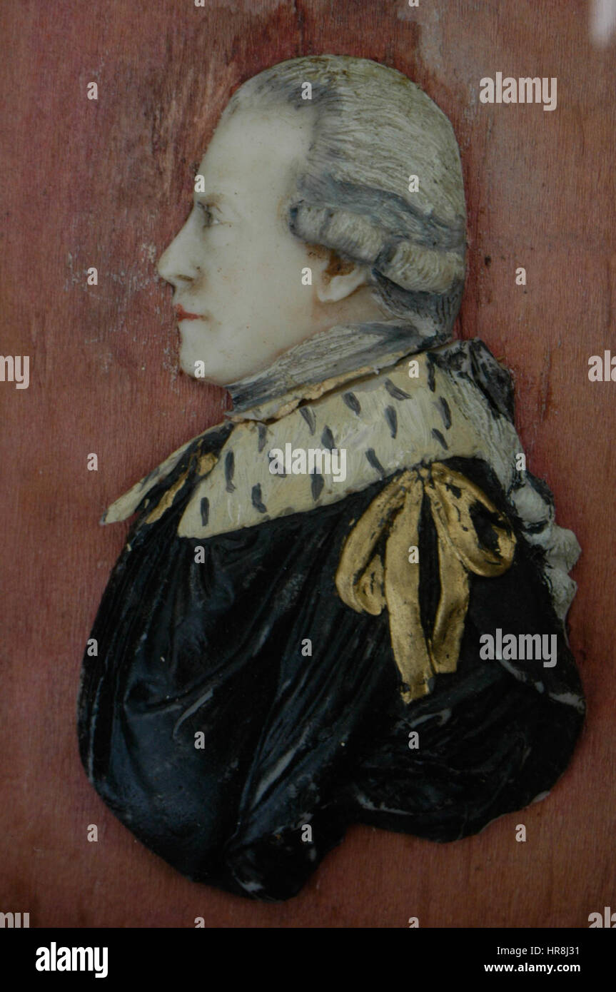 Profilo di cera di Lord Hillsborough (1718-93) Foto Stock