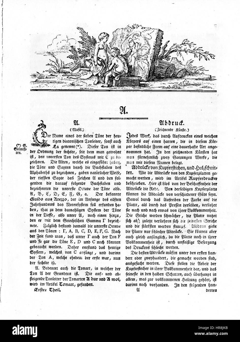 Sulzer Buchseite 1771 Foto Stock