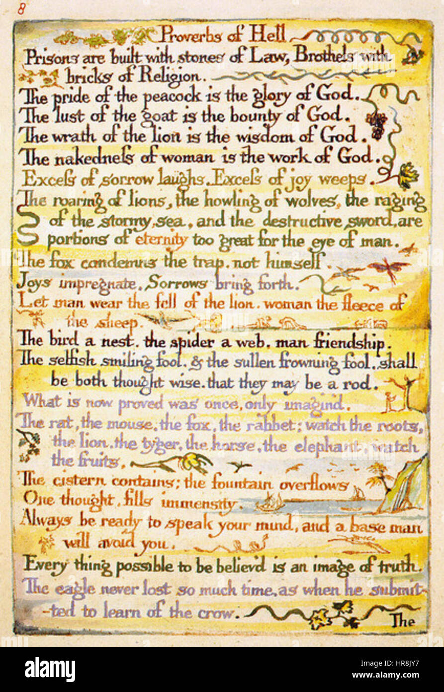 Il Matrimonio del Cielo e l'Inferno copia H 1790 Fitzwilliam Museum oggetto 8 Foto Stock