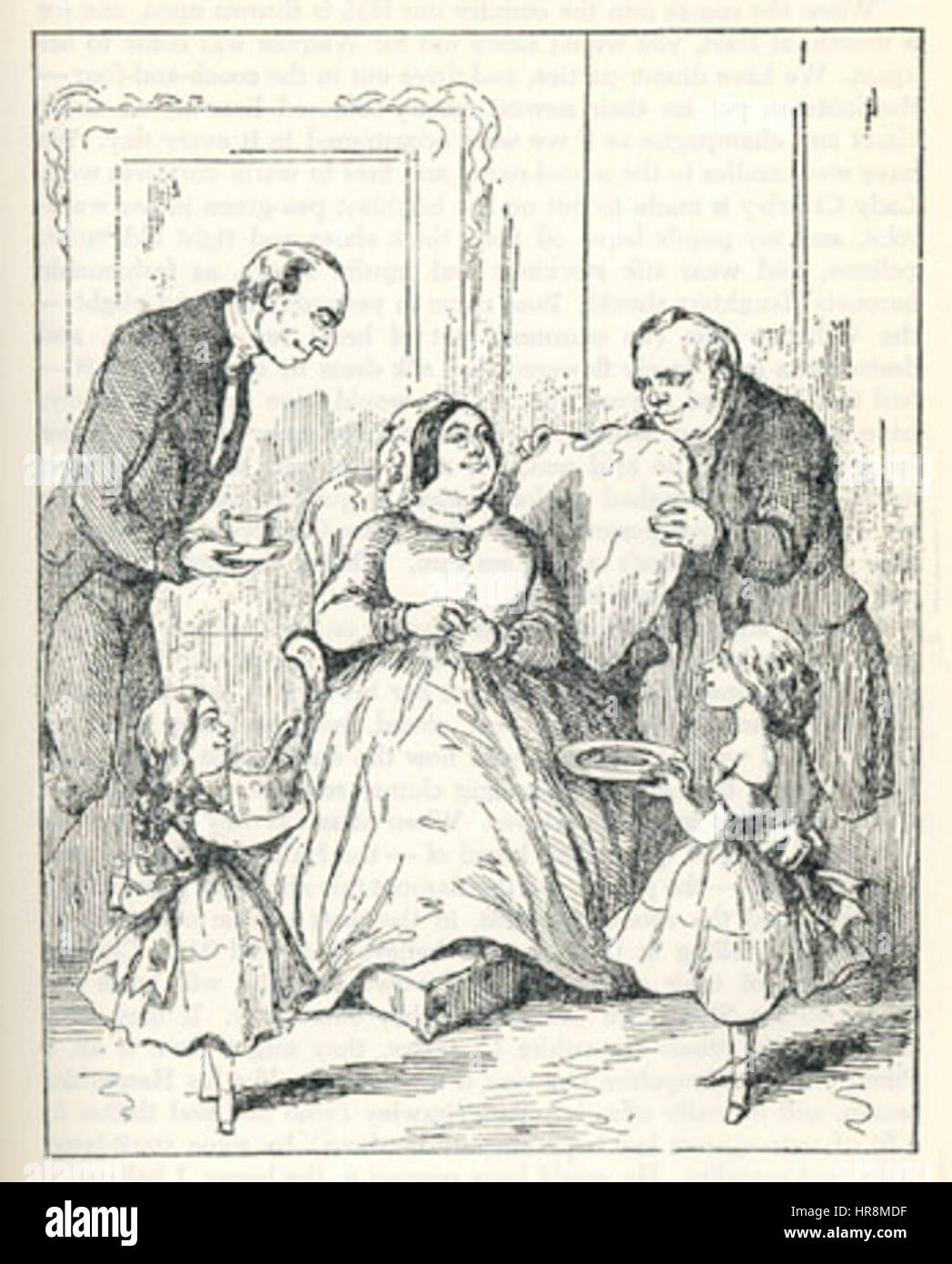 Il capitolo 11 della Vanity Fair di William Makepeace Thackeray esplora le dinamiche sociali e il commento satirico sulla vita dei suoi personaggi, evidenziando temi di ambizione, avidità e classe nell'Inghilterra del XIX secolo. Foto Stock