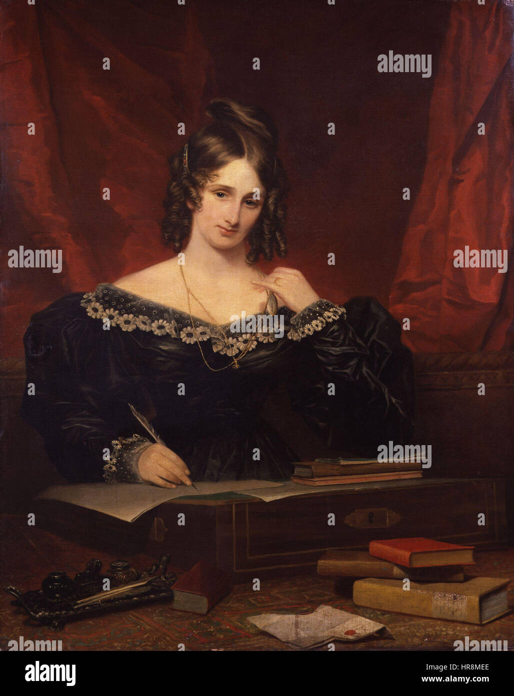 Donna sconosciuta, precedentemente noto come Mary Wollstonecraft Shelley da Samuel John moncone Foto Stock