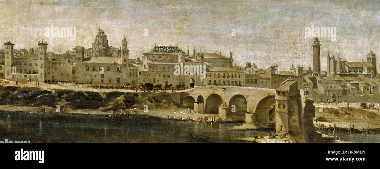 Vista de Zaragoza (1647) detalle Foto Stock