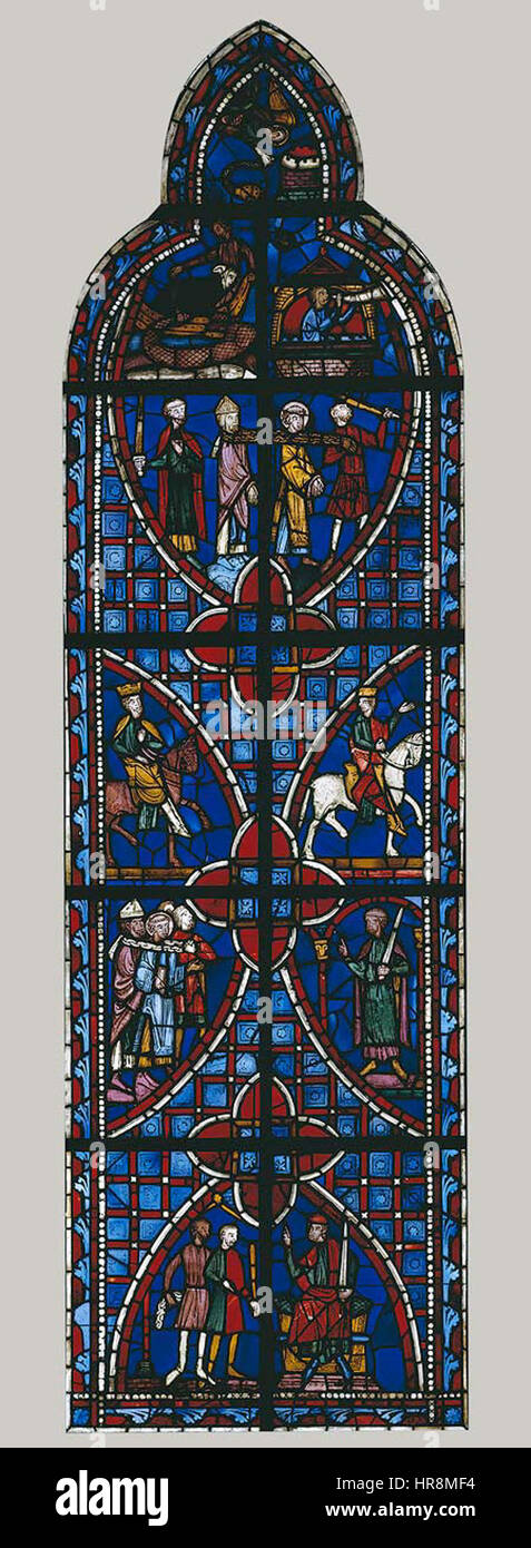 Vicente de Zaragoza vitreaux XIII secolo Foto Stock