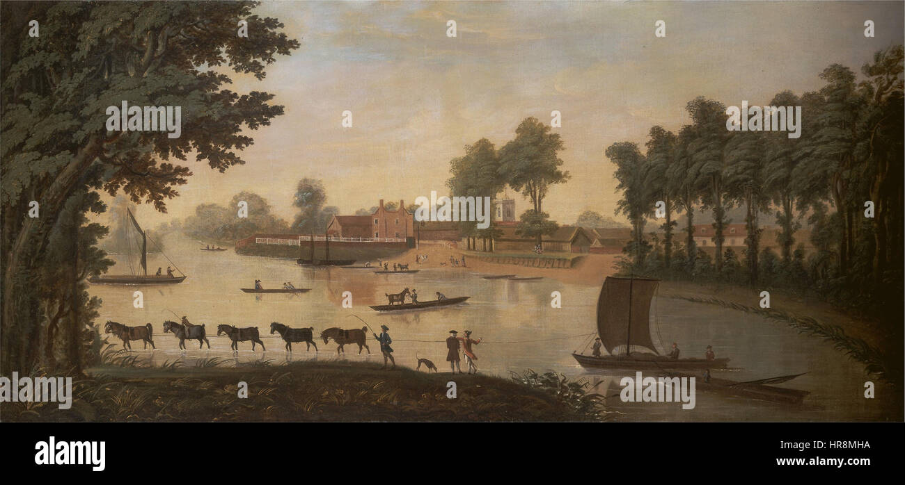 Vista di Shepperton sul Fiume Tamigi - Google Art Project Foto Stock