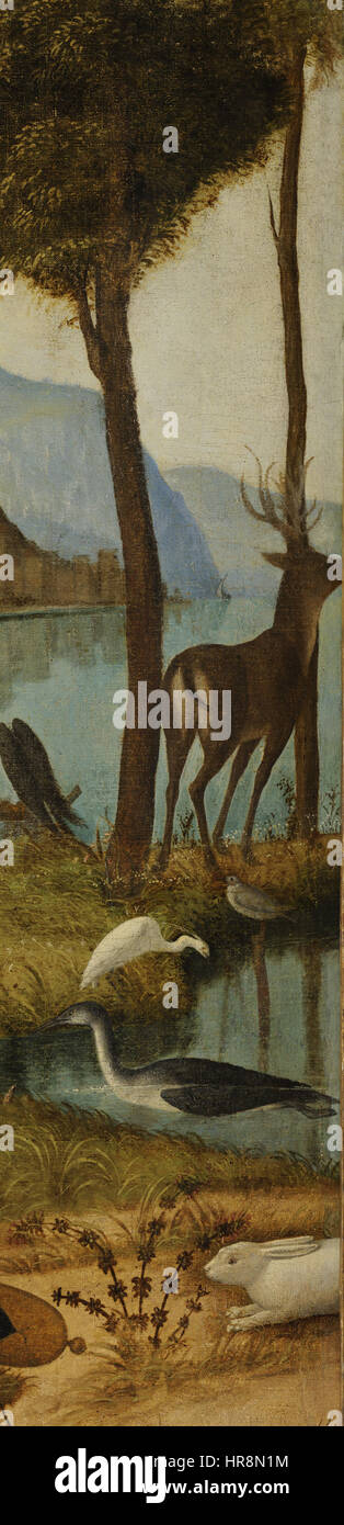 Vittore Carpaccio - giovane cavaliere in un paesaggio - Google Art Project-X2-y1 Foto Stock