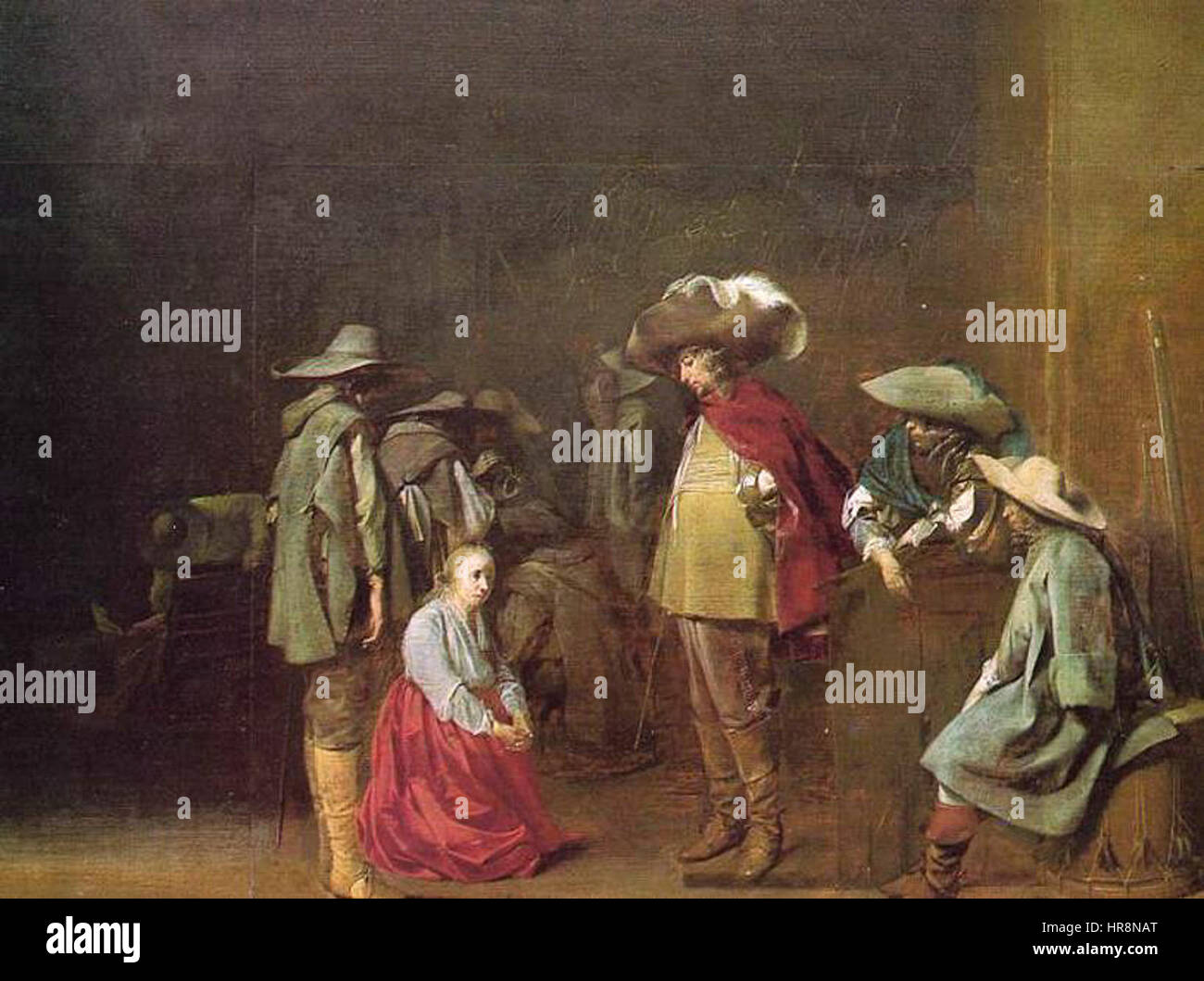 *The Marauders* di Willem Cornelisz. Duyster raffigura un gruppo di figure armate, probabilmente soldati o mercenari, impegnati in un raid o in un conflitto militare. Il lavoro di Duyster è noto per la sua dettagliata raffigurazione di abiti militari e armi nell'arte olandese del XVII secolo. Foto Stock