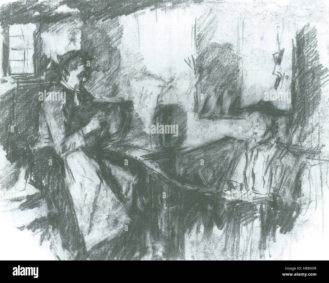 Wilhelm Leibl Spinnende Frauen Foto Stock