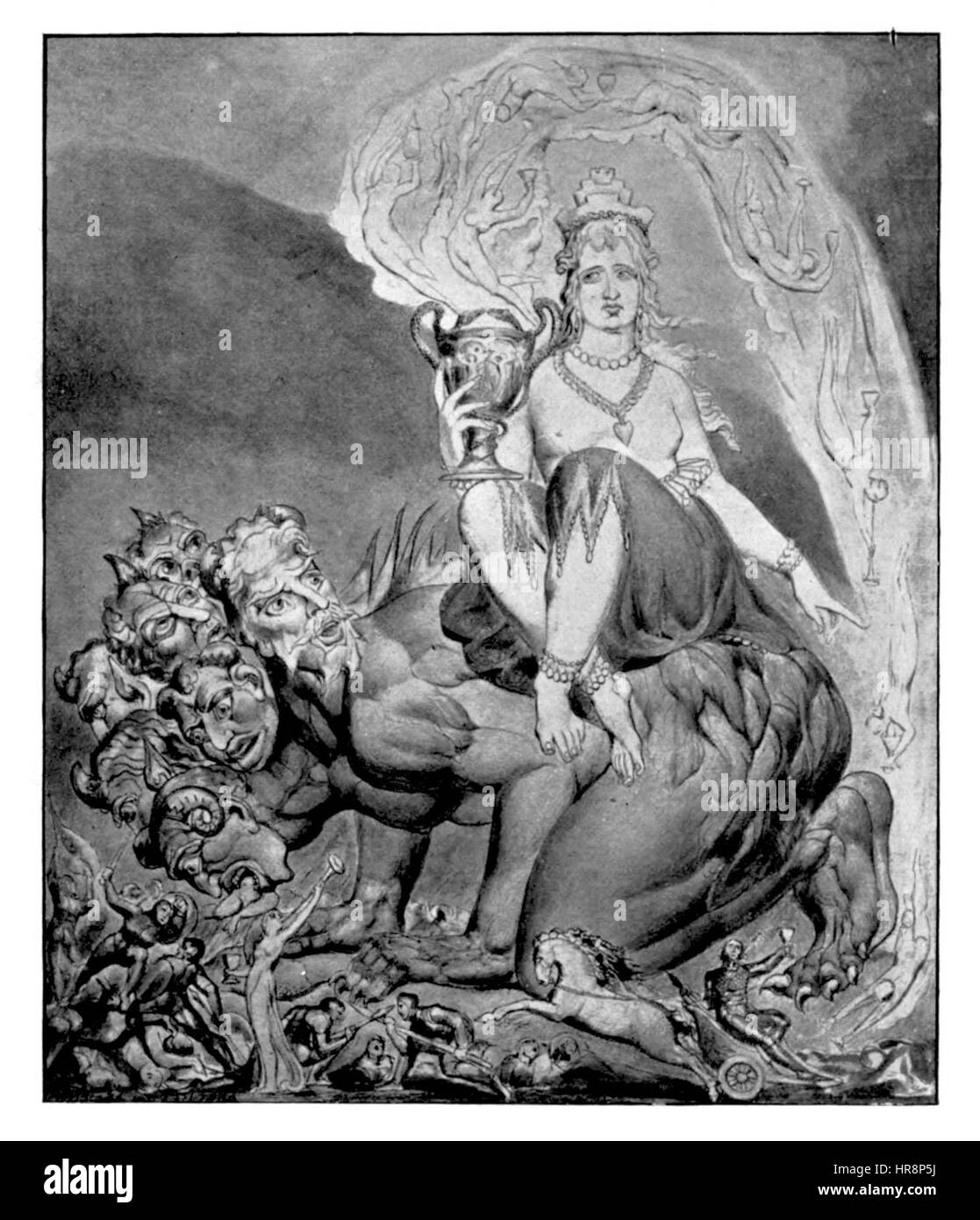 William Blake, sia poeta che pittore, fu una figura di spicco del movimento romantico. Le sue opere combinavano immagini vivide con profondità filosofica, influenzando sia le arti letterarie che quelle visive nel XIX secolo. Foto Stock